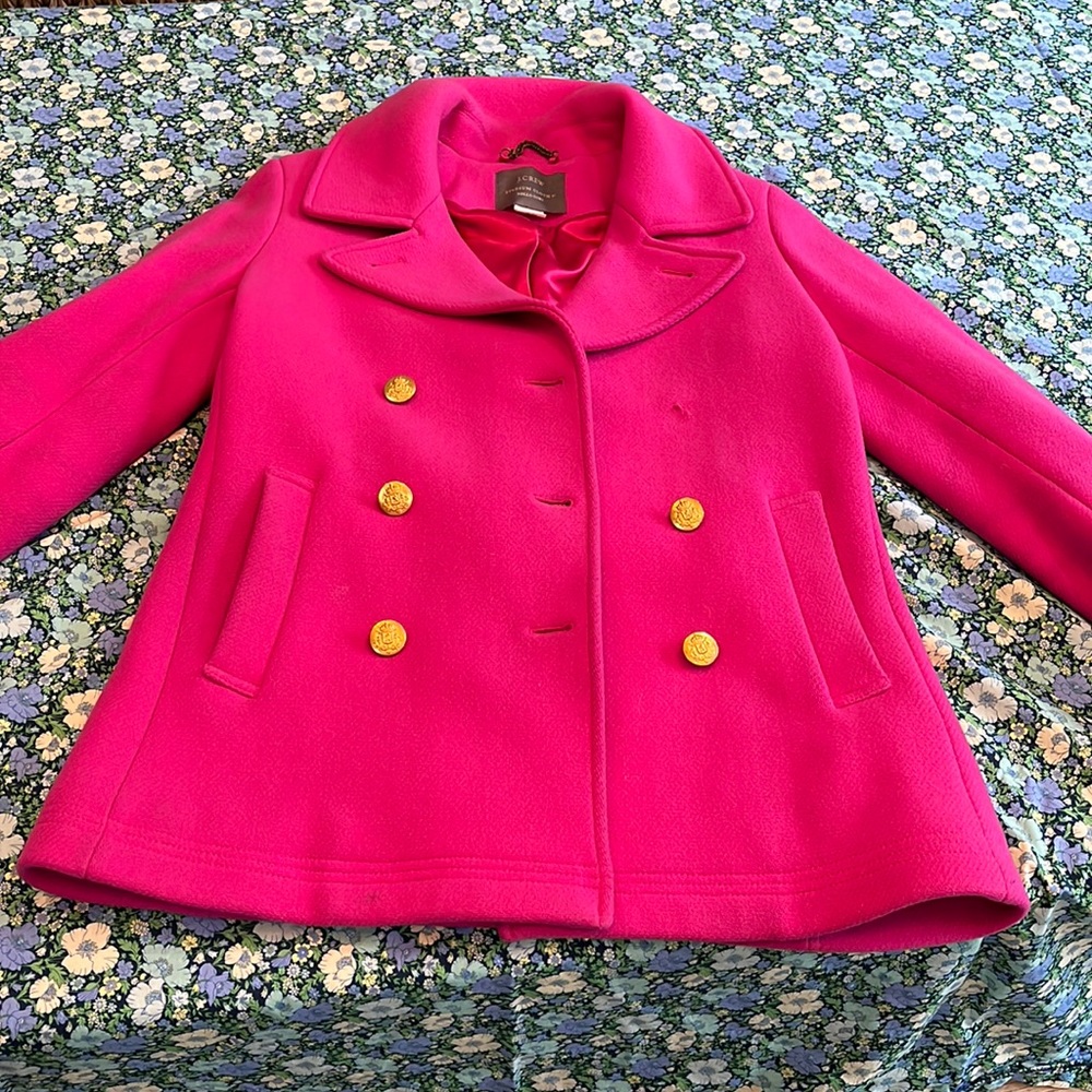 Pink Italian wool pea coat